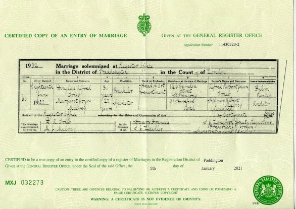 [marriage Margaret Joyce Mulvey]